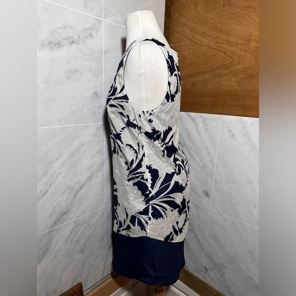 Club Monaco Quynh Blue Floral Asymmetrical Dress Size 2 Sleeveless - Picture 5 of 16